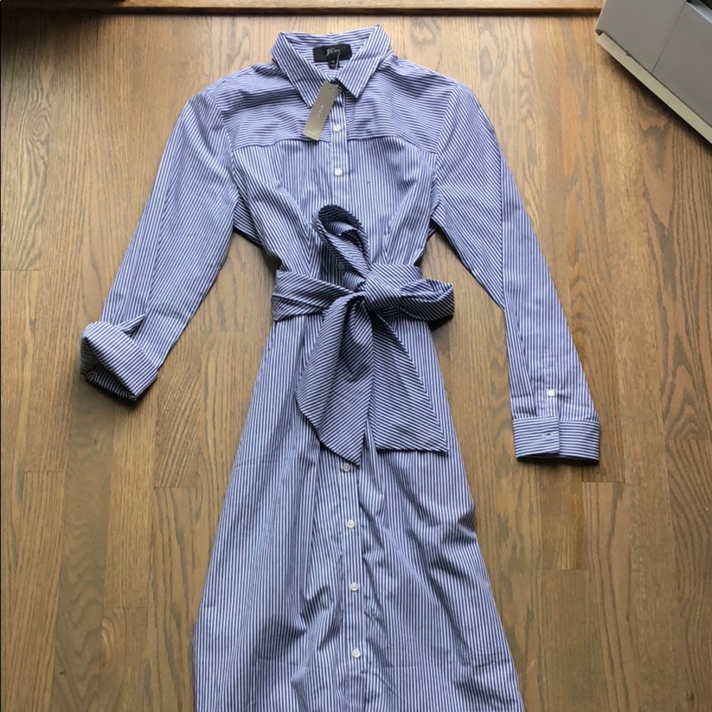 J. Crew Striped Midi Dress